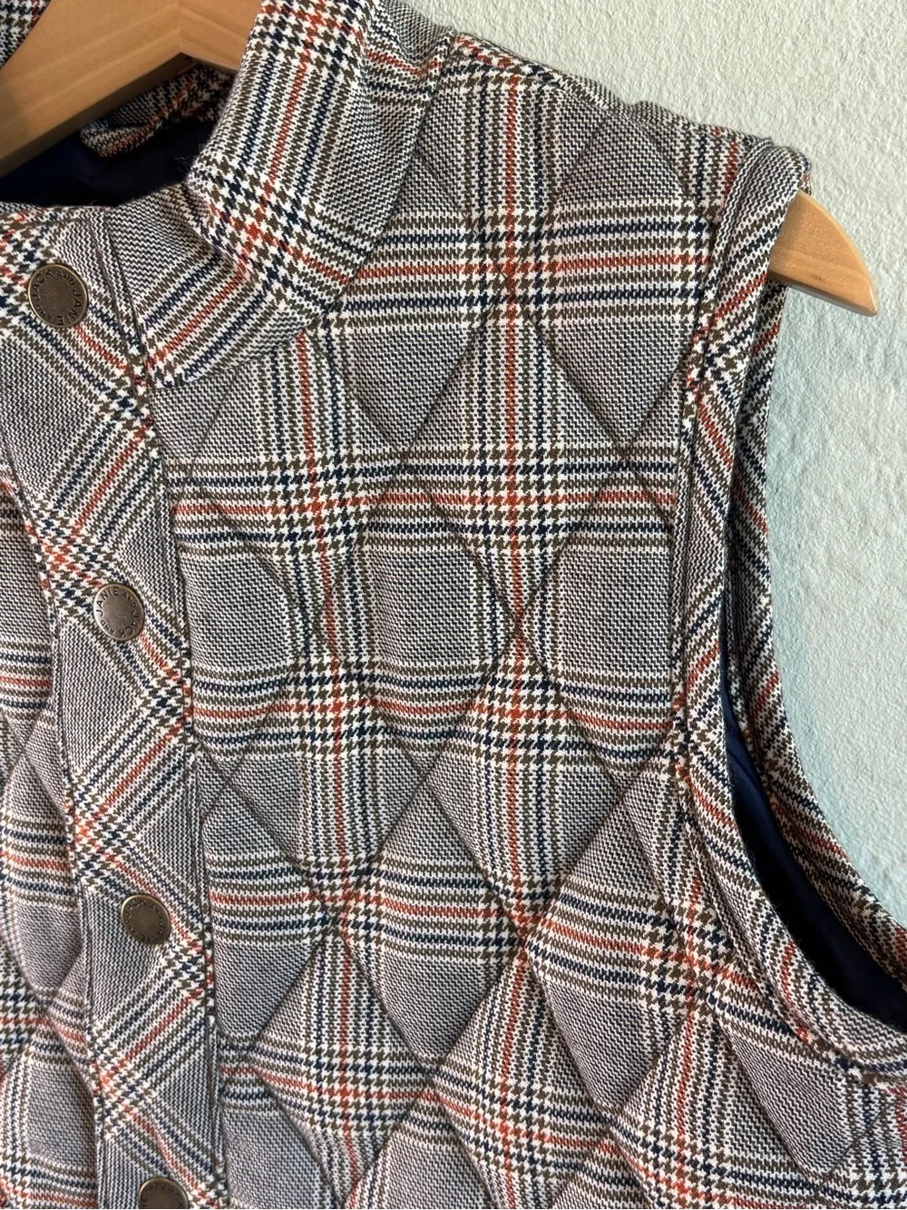 Bundle 2/$30! Janie and Jack Boys Quilted Plaid Vest Gray 5-6 yrs